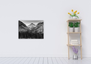 Peisaj montan Tablou Canvas alb-negru - Img 2