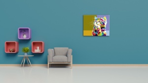 Pisica roaga s-o cumparati Tablou Canvas abstract - Img 1