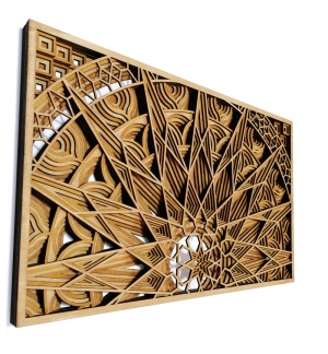 Tablou Mandala decorativ din lemn, decor 3d multistrat - Img 2