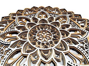 Tablou Mandala Stea decorativ din lemn, decor 3d multistrat - Img 3