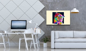 Tablou Canvas abstract pisica colorata - Img 2