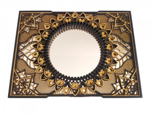 Oglinda Tablou Mandala decorativa din lemn, decor 3d multistrat - Img 4
