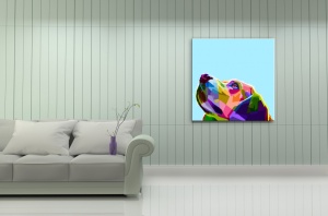 Tablou Canvas abstract cap de caine colorat - Img 1