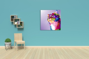 Tablou Canvas abstract pisica meditativa - Img 1