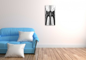 Tablou Canvas alb-negru pod de piatra - Img 1