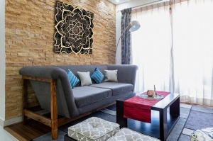 Tablou Mandala Ohm decorativ din lemn cu Foita de Aur 24k, decor 3d multistrat - Img 1