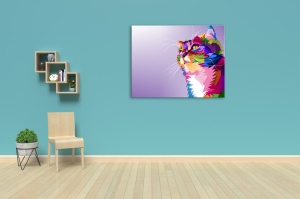 Tablou Canvas abstract pisica meditativa - Img 2