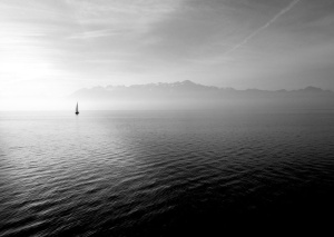 Tablou Canvas Lac alb-negru - Img 2