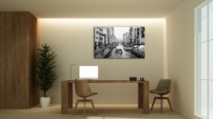 Tablou Canvas alb-negru barca - Img 1