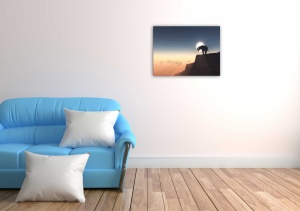 Tablou Canvas animale elefant pe fundalul soarelui - Img 1