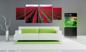 Tablou Canvas Multicanvas Lalele Rosii - Img 1