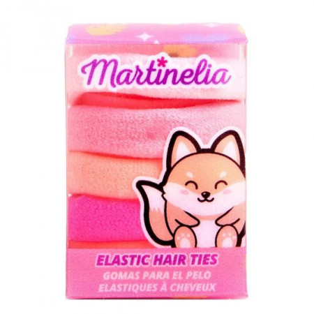 Set 5 elastice pentru par Martinelia 3011w, roz si piersica