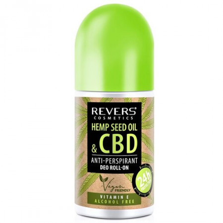 Deodorant roll-on antitranspiratie CDB si vitamina E, fara alcool Revers, 50 ml