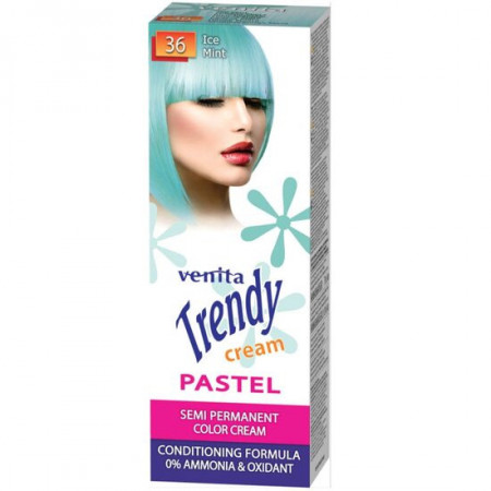 Vopsea de par semipermanenta, Trendy Cream Pastel, Venita, Nr. 36, Ice mint