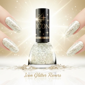 Lac de unghii Icon Glitter Revers White Gold