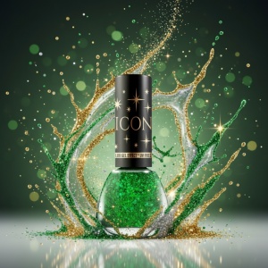 Lac de unghii Icon Glitter Revers Green
