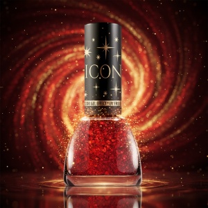 Lac de unghii Icon Glitter Revers Red