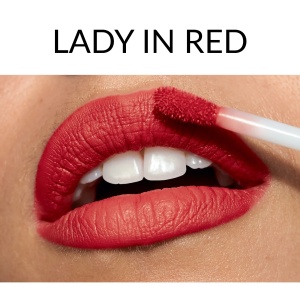 Ruj mat hidratant Lady in Red – nuanță roșu intens elegant pentru buze catifelate 7 ml