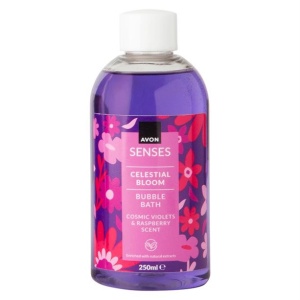 Spumant de baie Celestial Bloom 250 ml – parfum violetă și zmeură, relaxare și spumă bogată