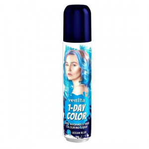 Spray colorant pentru par, fixativ, Venita, 1-Day Color, nr 02, Albastru deschis