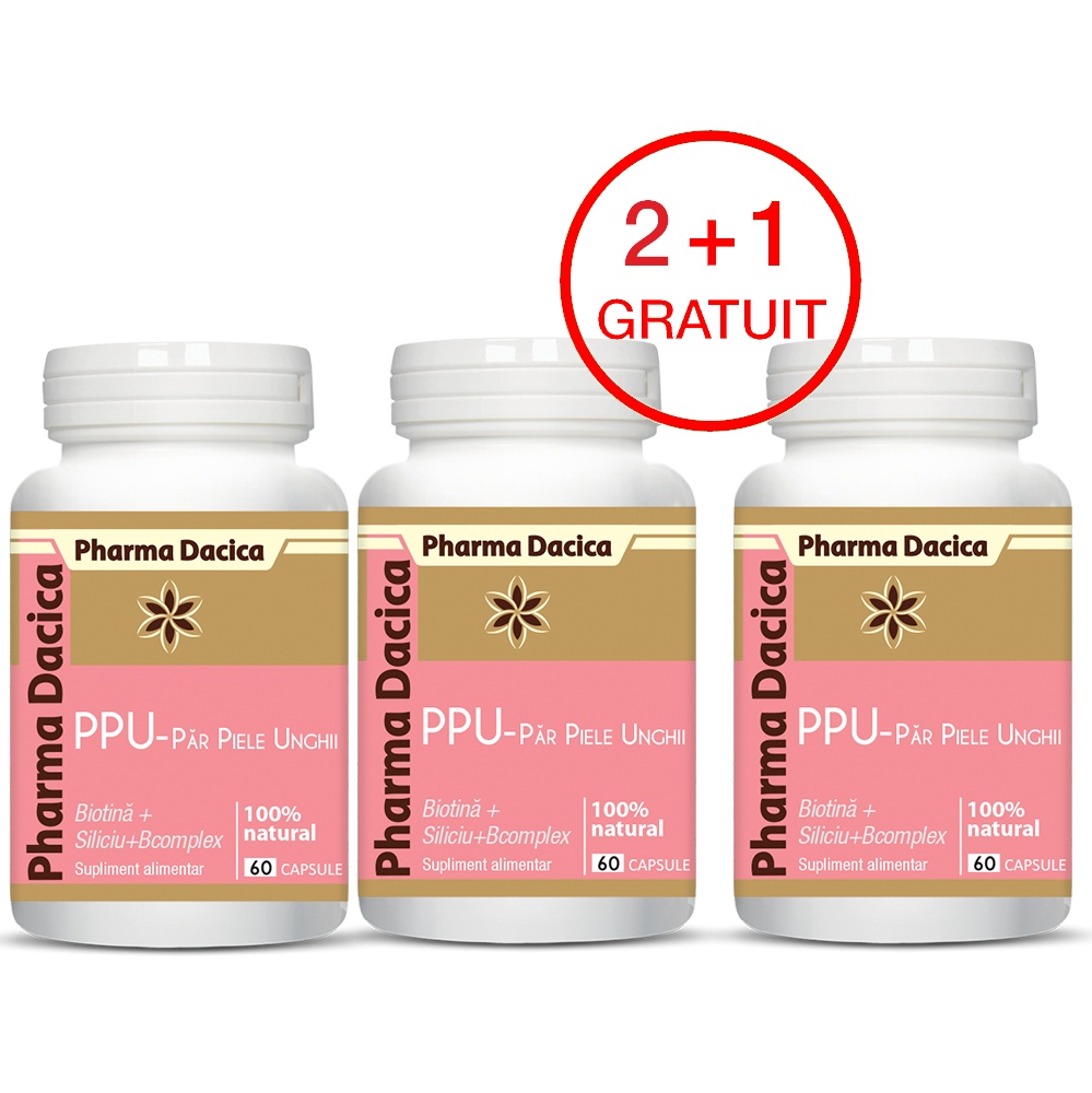 PPU – păr, piele, unghii 2+1 Gratuit, 60 capsule