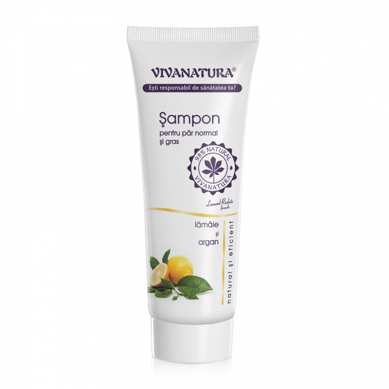 Sampon cu lamaie si argan pentru par normal si gras 250 ml– Leonard Radutz Formula – VivaNatura