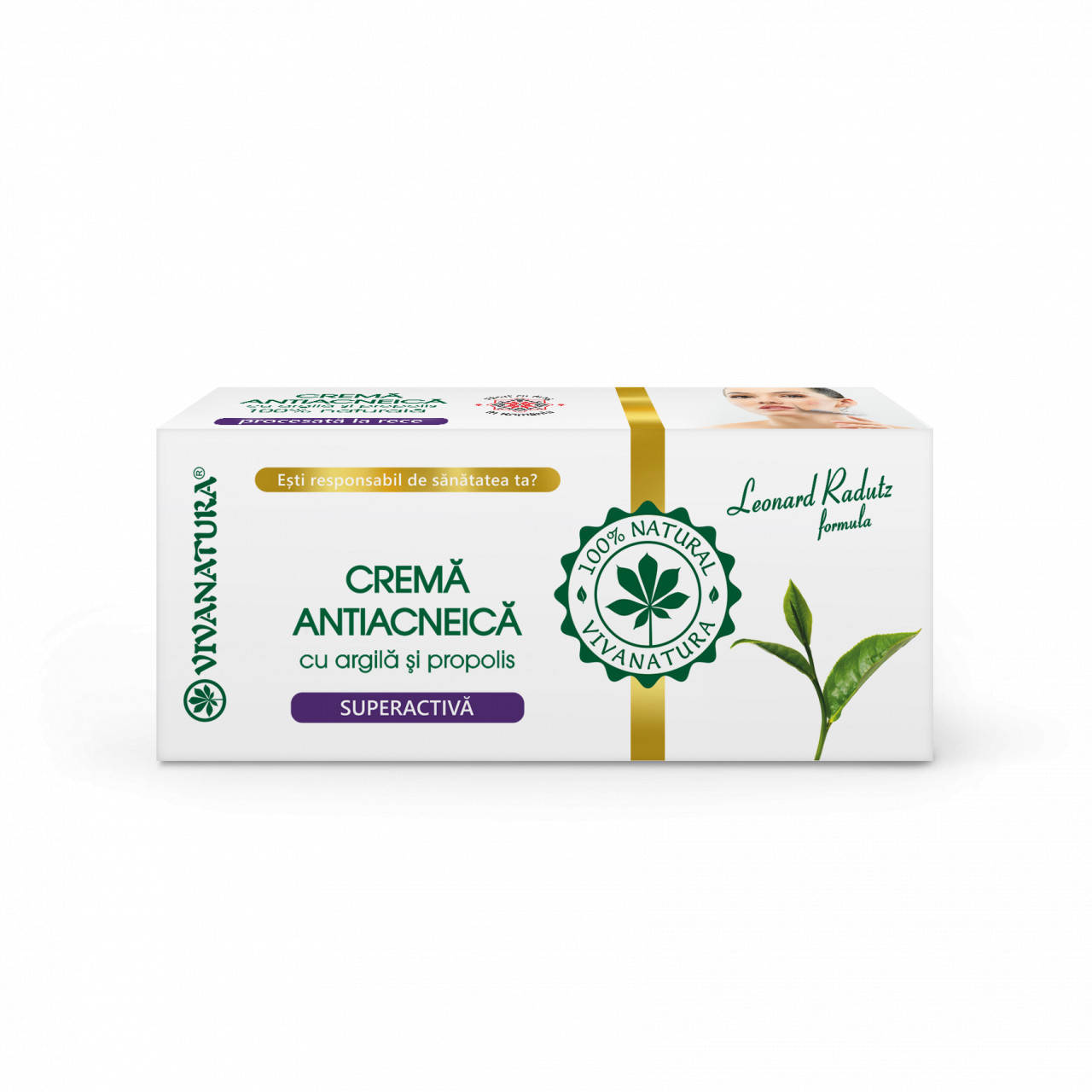 Crema Antiacneica SUPERACTIVA cu argila si propolis 20 ml – Leonard Radutz Formula – VivaNatura