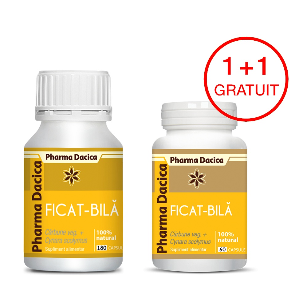 Ficat-Bilă, 180 capsule + Ficat-Bilă, 60 capsule Gratuit