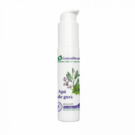 GennaDent Apa de gura naturala cu salvie si argila 45ml – Leonard Radutz formula