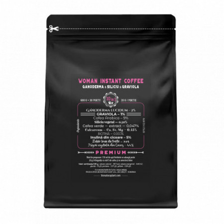Woman Instant Coffee 10in1 cu Ganoderma Si si Graviola - 600g (30 de portii) – veg