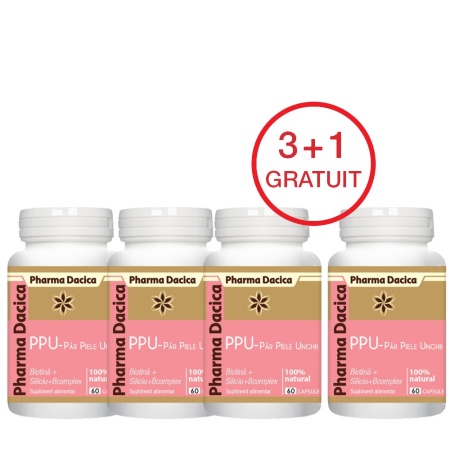 PPU – păr, piele, unghii 3+1 Gratuit, 60 capsule x 4