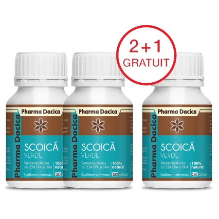 Scoică Verde 2+1 Gratuit, 180 capsule x 3