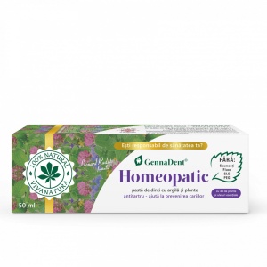 GennaDent Homeopatic - pasta de dinti naturala 100 % cu argila si plante, fara fluor, 50 ml - Leonard Radutz formula - VivaNatura - Img 4