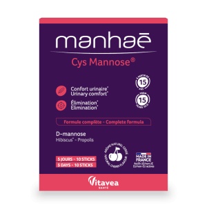 Manhaé Cys Mannose®, confort urinar, 5 zile, 10 stick-uri