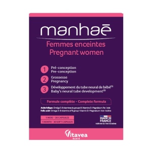 Manhaé Femmes Enceintes, Pentru Femei Însărcinate, 30 capsule moi – pentru 1 lună - Img 3
