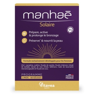 Manhaé Solaire, Solar, pentru susținerea bronzării, 60 capsule vegetale – cură 2 luni - Img 4