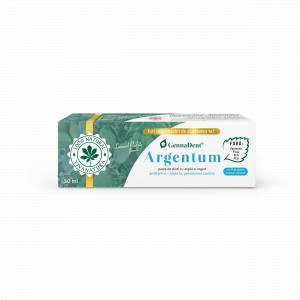 GennaDent Argentum - pasta de dinti naturala 100% cu argila si argint, fara fluor, 50 ml - Leonard Radutz formula - VivaNatura