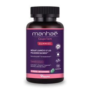 Manhaé Coupe Faim Gummies, Reducere apetit, 60 jeleuri – pentru 1 lună