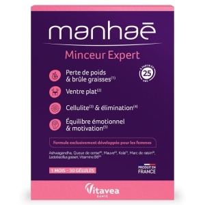 Manhaé Minceur Expert, Expert Slăbire, pentru reducerea în greutate, 30 capsule vegetale – cură 1 lună - Img 5