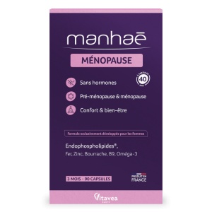 Manhaē Ménopause , Menopauză și premenopauză, 90 capsule moi – pentru 3 luni