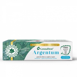 GennaDent Argentum - pasta de dinti naturala 100% cu argila si argint, fara fluor, 80 ml - Leonard Radutz formula - VivaNatura - Img 3