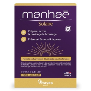 Manhaé Solaire, Solar, pentru susținerea bronzării, 60 capsule vegetale – cură 2 luni - Img 3