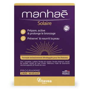Manhaé Solaire, Solar, pentru susținerea bronzării, 60 capsule vegetale – cură 2 luni
