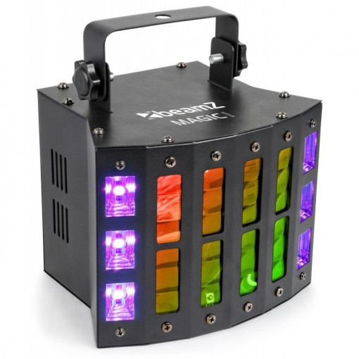 Efect Magic1 Derby LED 9x 3W RGBAWP cu stroboscop 6x Uv/White LED 2 in 1 DMX