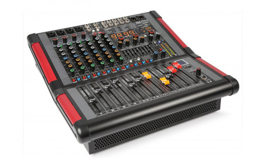 Mixer cu amplificare Power Dynamics PDM-S804A 172.630, 2x350W, 8 canale, Bluetooth, usb, efect