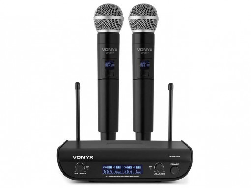Sistem 2x microfoane fara fir UHF Vonyx WM82