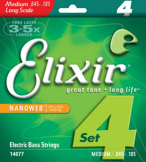 Elixir Nanoweb El Bass 4 Strings 45-105 - Set corzi chitara bass