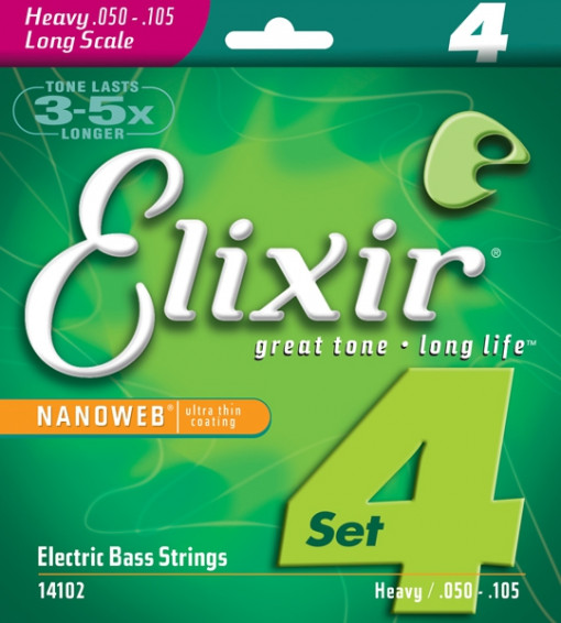 Elixir Nanoweb El Bass 4 Strings 50-105 - Set corzi chitara bass