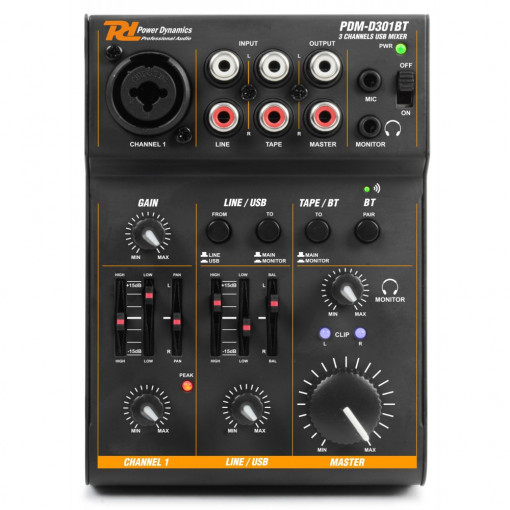 Power Dynamics PDM-D301 Mixer 3-canale