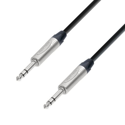 Adam Hall 5 STAR K5BVV1000 – Cablu audio balansat 10M TRS jack 6.3mm tată-tată stereo, conectori Neutrik